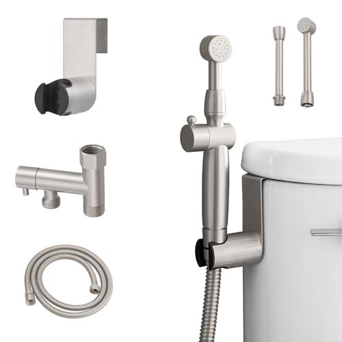 Green Spring Greenspring Brushed Nickel Handheld Bidet Sprayer Attachment for Toilet Brass Cloth Diaper Sprayer Bidets for Attachment Toilet with Adjustable Length Spray Heads - Image 1