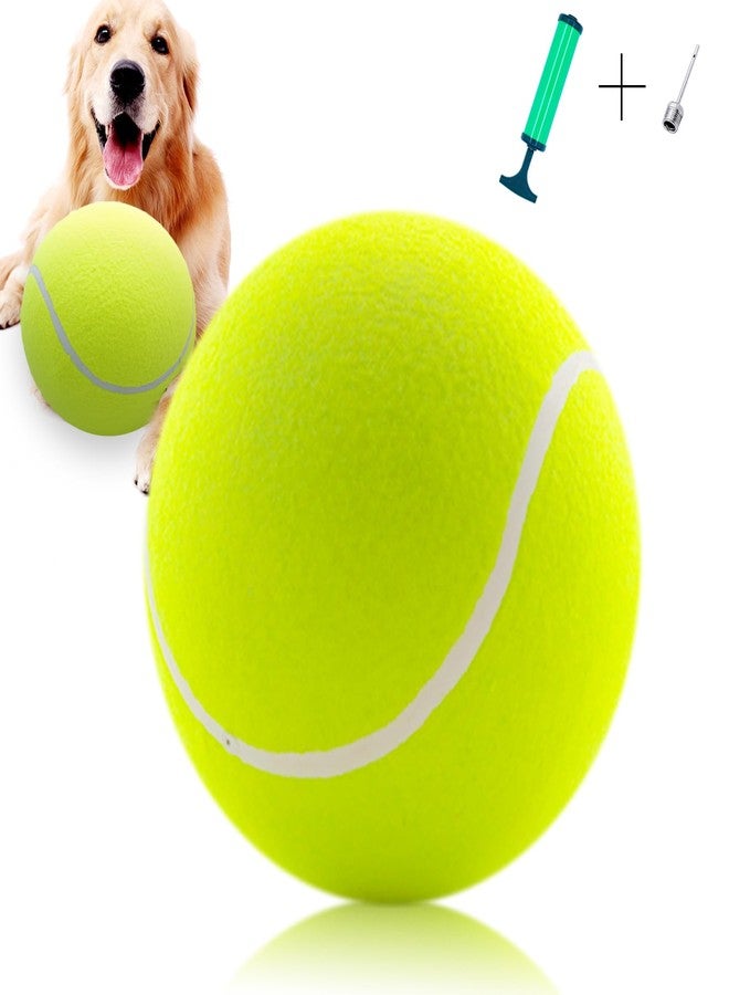 Banfeng Large Dog Tennis Ball - Giant 9.5" Interactive Puzzle Toy With Pump and Needle for Small, Medium, Large Dogs (Yellow) - Image 1