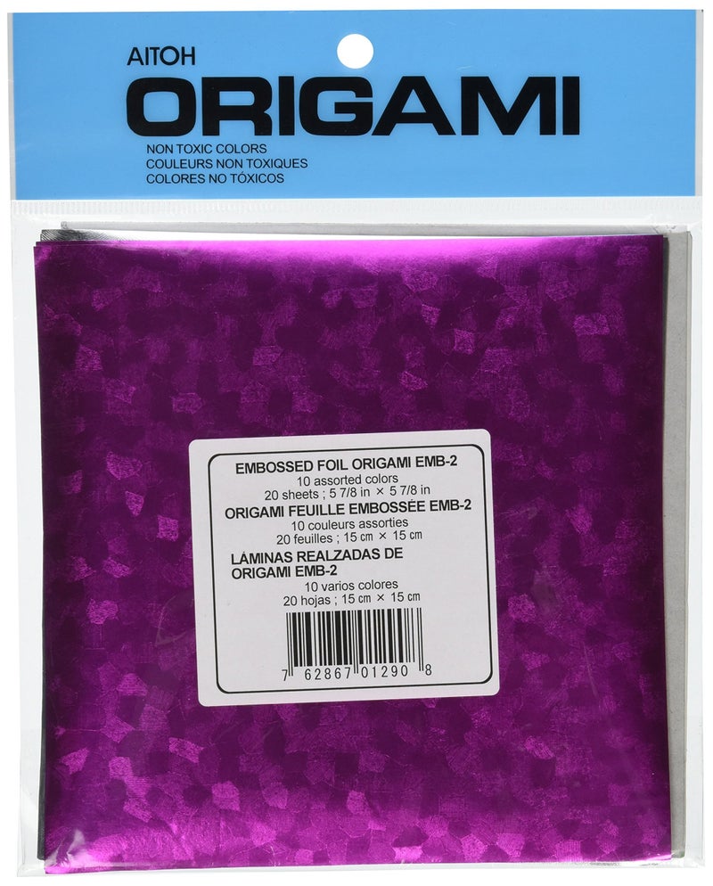 Aitoh Origami Paper 5.875"X5.875" 20/Pkg, Embossed Foil - Image 1