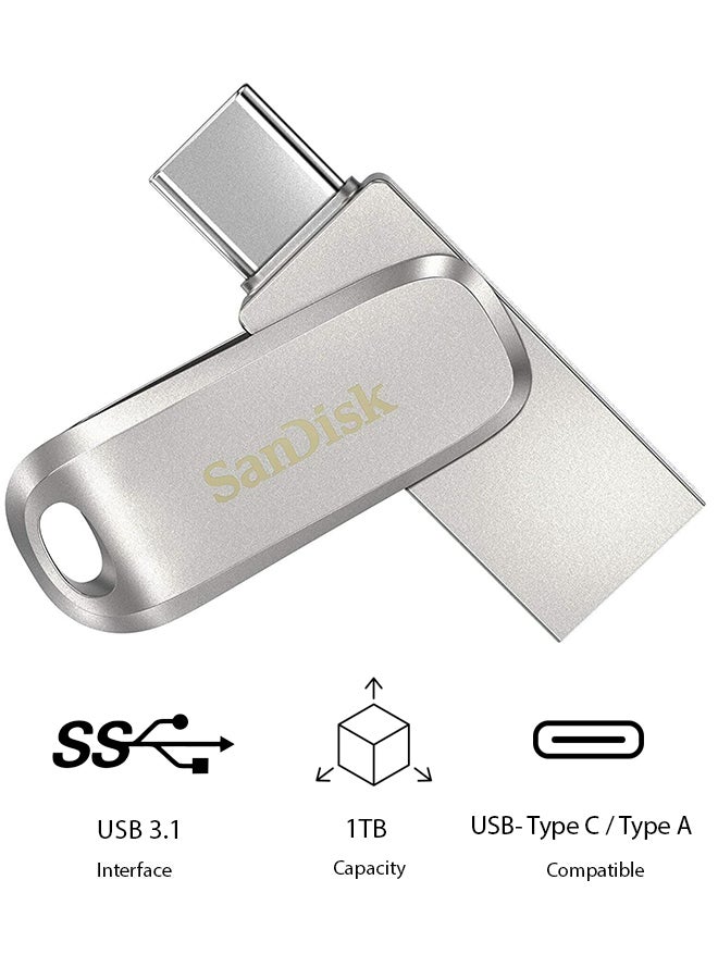 سانديسك محرك أقراص فلاش Ultra Dual Drive Luxe USB من النوع C (SDDDC4-1T00-G46) سعة 1 تيرابايت - Image 1