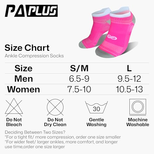 PAPLUS No Show Compression Socks for Men and Women, Low Cut Running Ankle Socks with Arch Support for Plantar Fasciitis, Cyling, Athletic, Flight, Travel, Nurses - Image 2