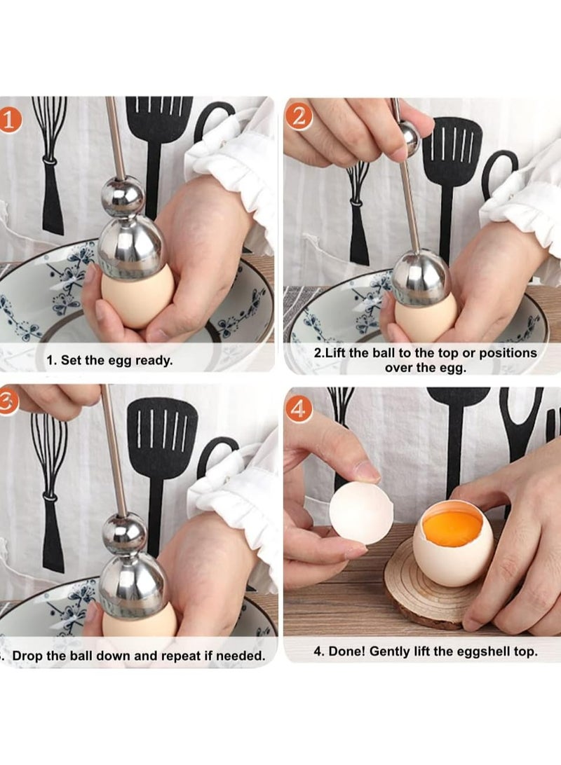 Oasisgalore Stainless Steel Egg Topper & Cracker - Tool for Soft or Hard Boiled Eggs  - Image 3