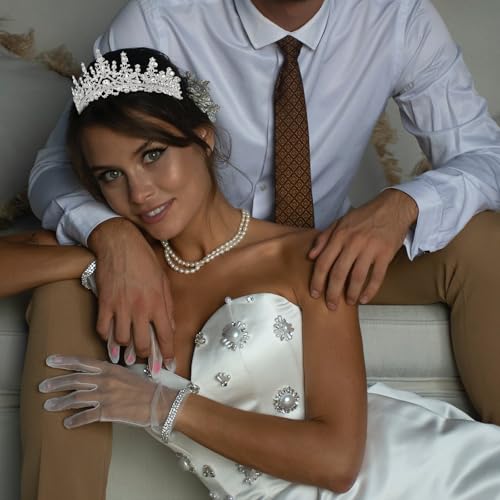 CURASA Silver Tiara and Crowns for Women Crystal Queen Crown, Wedding Tiaras for Bride Princess Crown for Little Girls Headpiece for Bridal Birthday Party Prom Halloween Pageant - Image 3