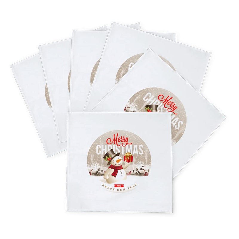 Khakee 6 Pcs Christmas Theme Silk Table Napkins 10x 10 for Xmas Decoration Christmas OrnamentsChristmas Giftxmas21702 - Image 2