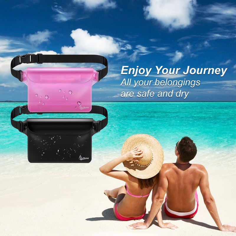 iKuShang Waterproof Fanny Pack with Triple Zip Lock, Submersible Up to 32FT Dry Bag Pouch, Touchscreen Phone Case for Beach, Cruise, Swimming & Kayaking Essentials - Image 3