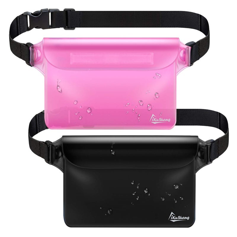 iKuShang Waterproof Fanny Pack with Triple Zip Lock, Submersible Up to 32FT Dry Bag Pouch, Touchscreen Phone Case for Beach, Cruise, Swimming & Kayaking Essentials - Image 1