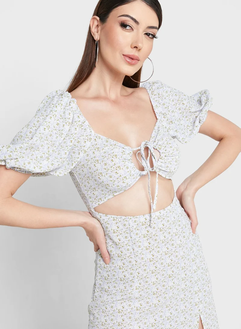 Miss Pap Cut Out Side Slit Dress