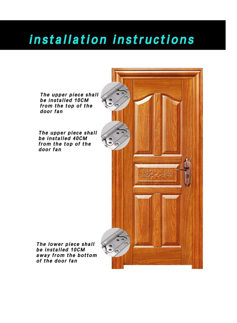 Excefore 4 Pack Non-Mortise Door Hinges, 4 x 3 inch Stainless Steel Interior Door Hinges with Screws, Smooth, and Easy to Install, for Bedroom,  Furniture Hardware (Silver) - Image 4