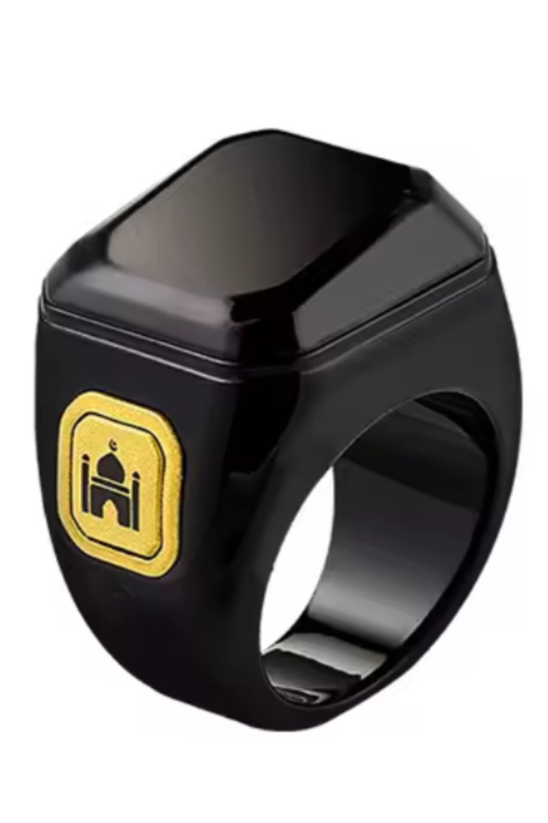 BSTWSH Smart Dhikr Ring: Tasbih Counter, Prayer Reminder, Bluetooth Connection, OLED Screen, 18mm Size - Image 1