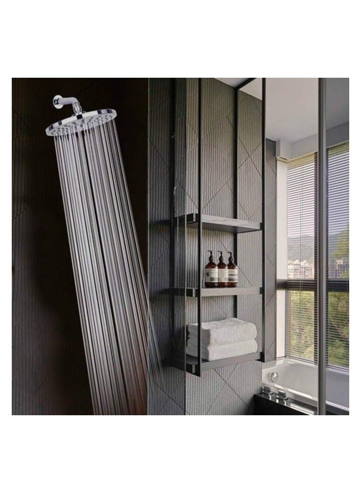 بروماس رأس دش عالي الضغط 8 بوصة رأس دش مطر G1/2 قابل للتعديل رأس دش الحمام رذاذ رأس دش مصقول كروم حمام مطر دائري رأس دش بديل - Image 3