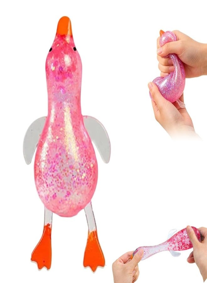 PYJ3DLAMP Cute Duck Squishy Soft Relief Ball Fun Squishy Duck Relaxing Sensory Fidget Stress for Anxiety Relief and Stress Relief (Pink) - Image 1