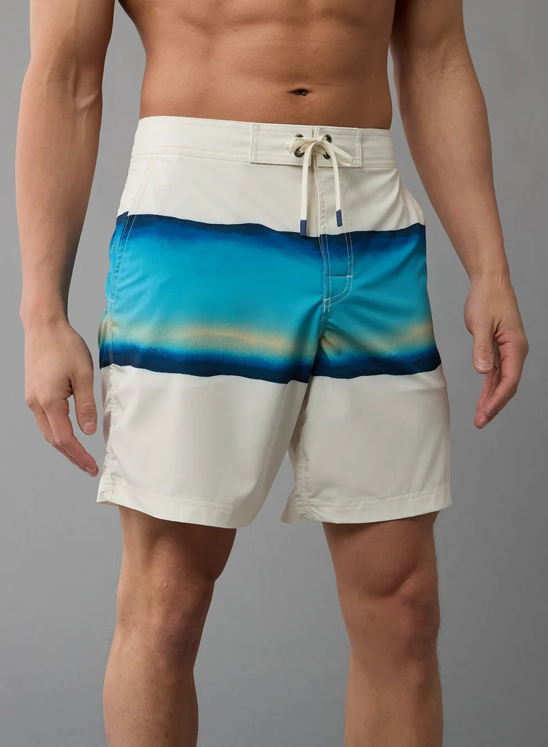 American Eagle Printed Ombre Flex 8" Classic Board Drawstring Shorts