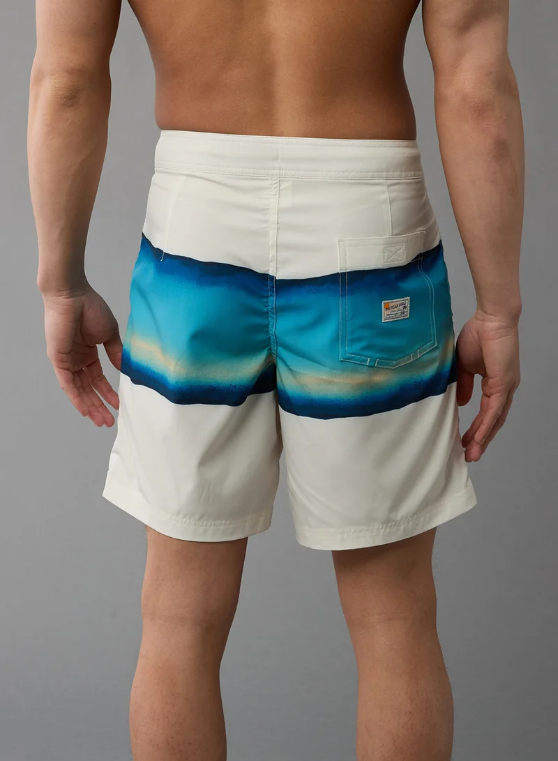 American Eagle Printed Ombre Flex 8" Classic Board Drawstring Shorts