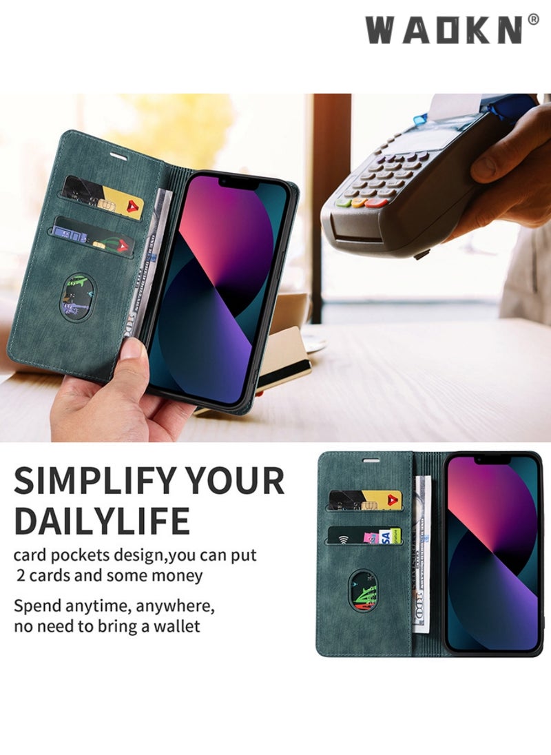 WAOKN For Samsung Galaxy S24 Ultra Case,Luxury Leather Wallet Cover, Leather Wallet Case Classic Design with Card Slot and Magnetic Flip Flip Folding Case for Galaxy S24 Ultra Phone Shell 6.8'' Case  - Image 3