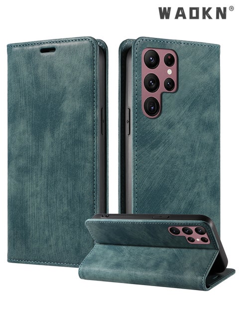 For Samsung Galaxy S24 Ultra Case,Luxury Leather Wallet Cover, Leather Wallet Case Classic Design with Card Slot and Magnetic Flip Flip Folding Case for Galaxy S24 Ultra Phone Shell 6.8'' Case