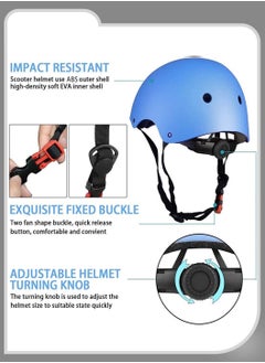 Moovant 7PCS Children's Multi-Sports Protective Equipment, Children's Roller Skating Helmet Knee Pads Set, Balance Bike Bicycle Skating Outdoor Sports Protective Gear Equipment for Kids, Blue Print  - Image 3