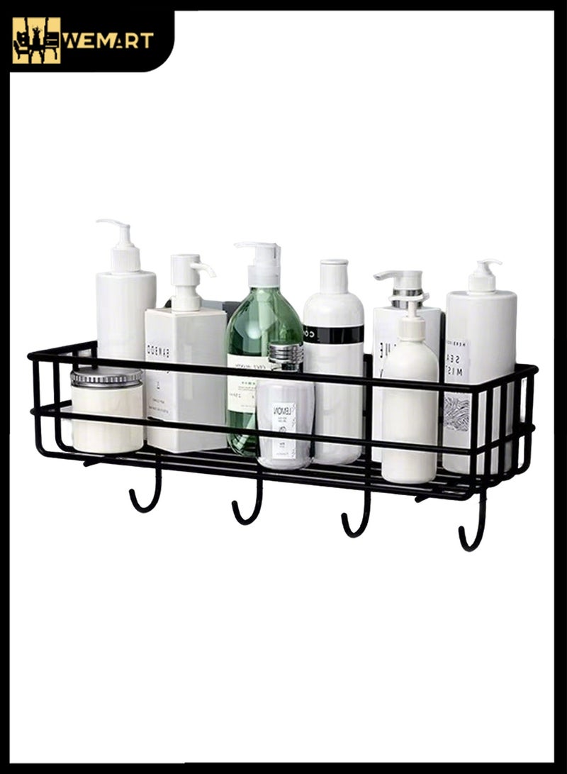 WEMART Bathroom Organizer Rack，Adhesive Bathroom Storage Rack, Hollow Design, Not Easy To Accumulate Water, Used For Bathroom Organization And Storage, Strong Adhesive, No Drilling Required, Durable Bathroom Accessories, Large Capacity, - Image 1