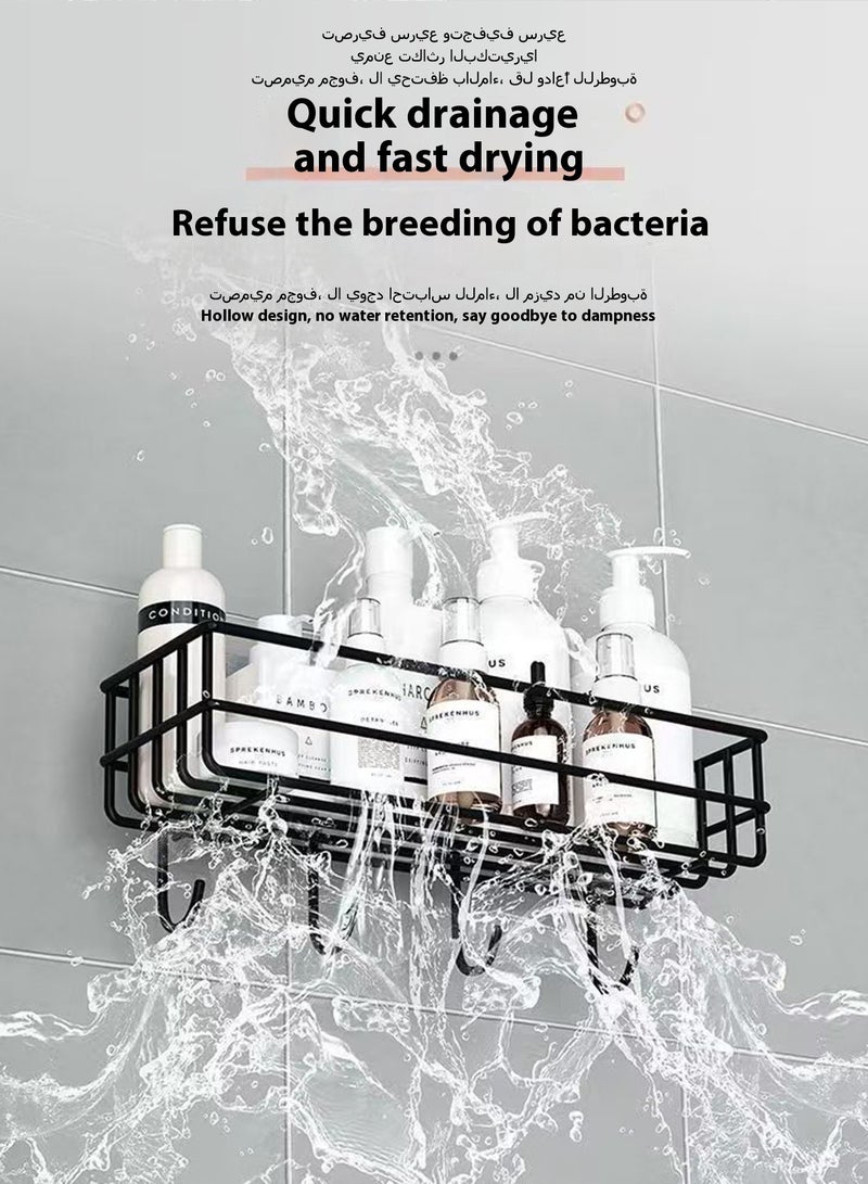 WEMART Bathroom Organizer Rack，Adhesive Bathroom Storage Rack, Hollow Design, Not Easy To Accumulate Water, Used For Bathroom Organization And Storage, Strong Adhesive, No Drilling Required, Durable Bathroom Accessories, Large Capacity, - Image 2