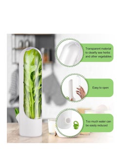 Premify 2 Pcs Herb Saver, Herbs Keeper for Refrigerator, Cilantro Storage Containers, Fridge Organizers and Storage, Herb Saver Pod Keep Fresh & Green Vegetables, Mint, Parsley, Asparagus  - Image 5