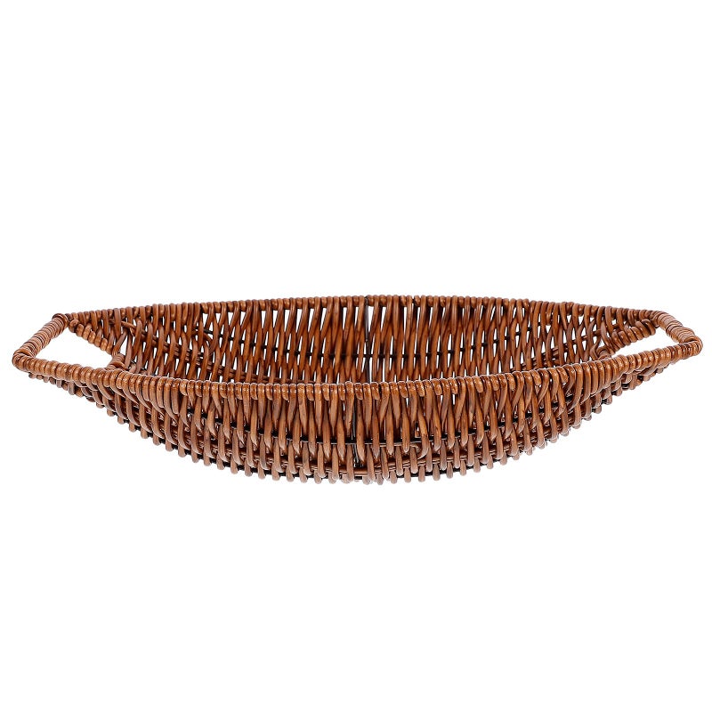 Large Retro Woven Plastic Storage Basket With Handles For Kitchen And Dining Organizing - Image 2