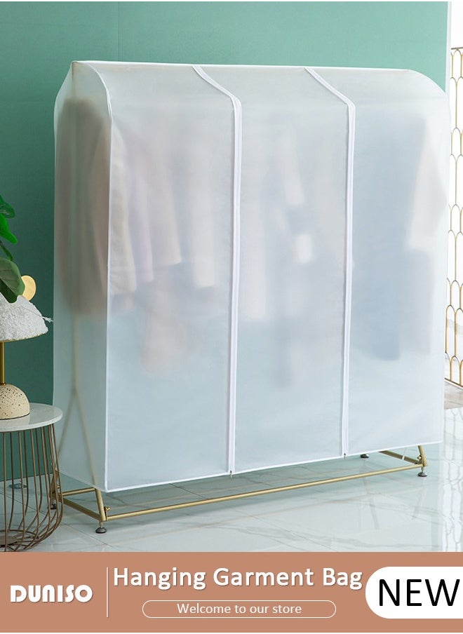 DUNISO - Hanging Garment Bag, Large Closet Clothing Protector, Dust-proof Wardrobe Garment Storage Bag, Coat Covers for Closet with Zipper for Suits, Shirts, Jackets, Long Dress - Image 1