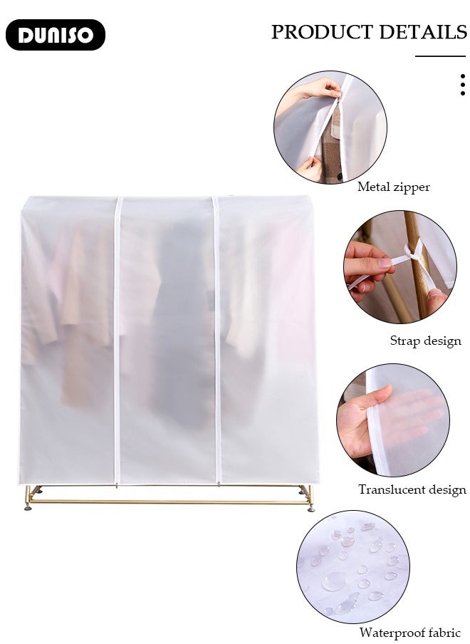 DUNISO - Hanging Garment Bag, Large Closet Clothing Protector, Dust-proof Wardrobe Garment Storage Bag, Coat Covers for Closet with Zipper for Suits, Shirts, Jackets, Long Dress - Image 1