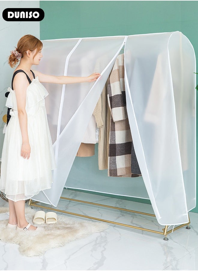 DUNISO - Hanging Garment Bag, Large Closet Clothing Protector, Dust-proof Wardrobe Garment Storage Bag, Coat Covers for Closet with Zipper for Suits, Shirts, Jackets, Long Dress - Image 1