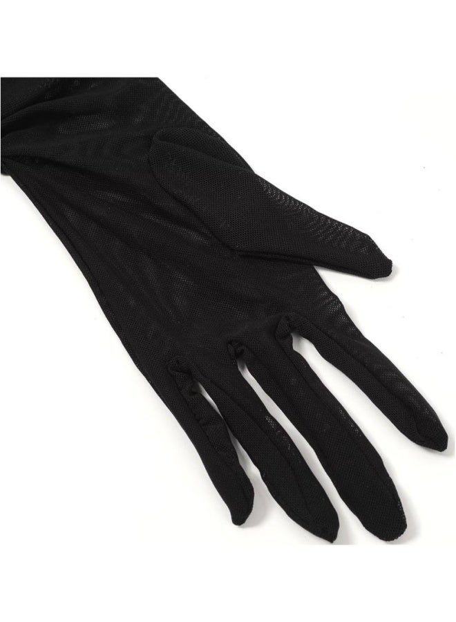 Women's Super Long Stretchy Ruched Mesh Tulle Sheer Gloves Stretchy Soft For Costume Opera Party 1920s Dance Performance Evening Event - Image 5