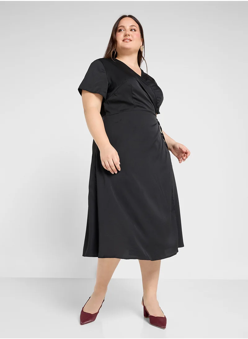 Ginger Plus Midi Wrap Dress