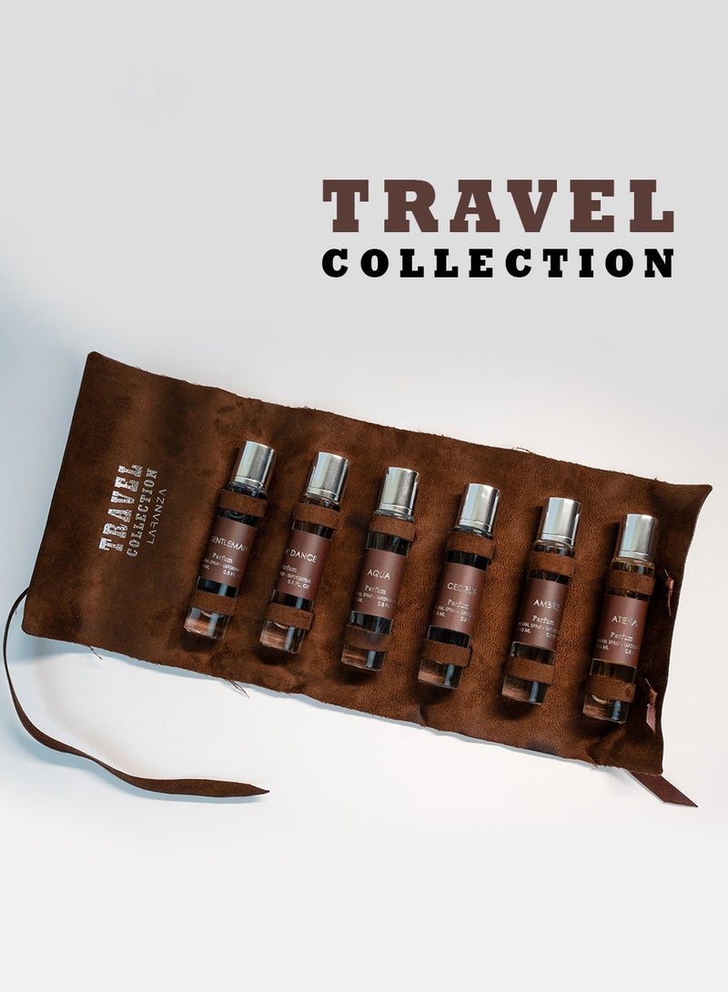 Laranza Travel Collection Perfume Gift Set for Men | Luxury Perfume for Men with Long Lasting EDP in Leather Roll + Pouch - 6 x 15ml Perfume for Men - Image 2