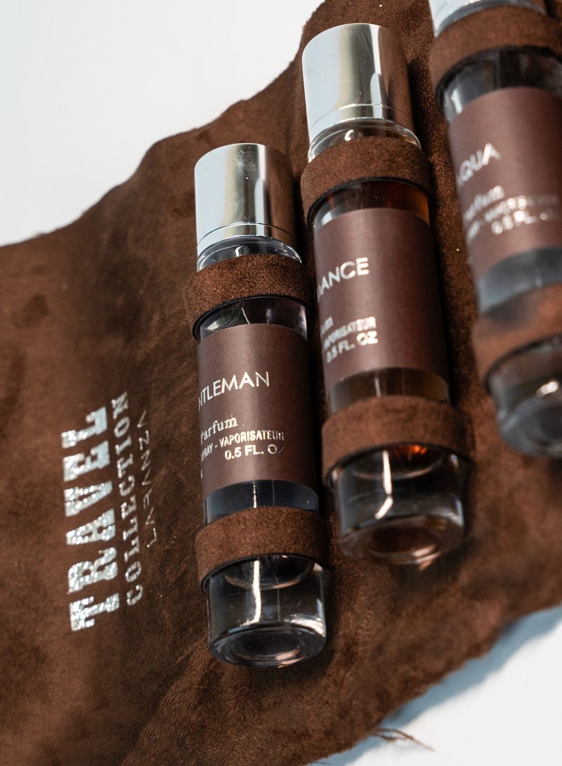 Laranza Travel Collection Perfume Gift Set for Men | Luxury Perfume for Men with Long Lasting EDP in Leather Roll + Pouch - 6 x 15ml Perfume for Men - Image 3