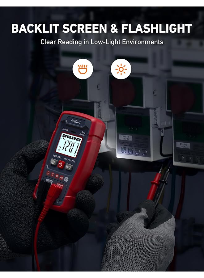 Astroai Multimeter Tester 2000 Counts, Smart Measuring Mode, Auto-Ranging Digital Volt Meter, Fast Accurately Measures Ac/Dc Voltage, Resistance, Continuity, Supports A Non-Contact Voltage Function - Image 5