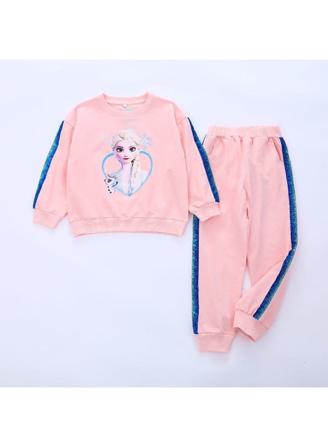 Frozen Girls' Outfit New Spring And Autumn Two-piece Set Elsa Princess Super Fairy Stylish Little Girl Clothes