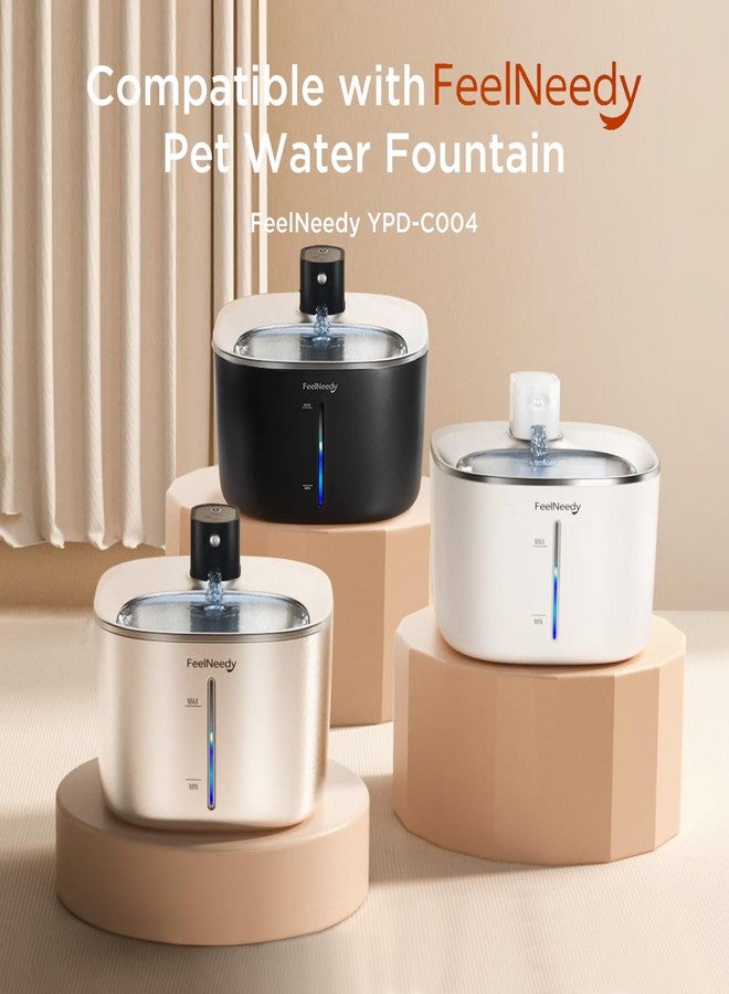 FEELNEEDY 6 Pack Cat Water Fountain Filter & 6 Pack Pump Sponges Replacement, Filter for 135 fl oz/4L Cat Water Fountain (YPD-C004P, YPD-C004S) - Image 2