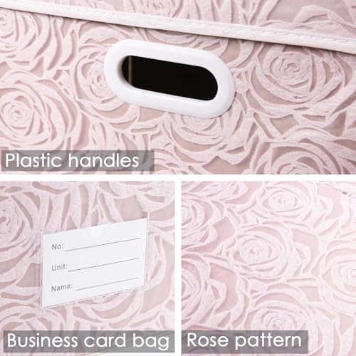 PRANDOM Extra Large Collapsible Storage Boxes with Lids Fabric Decorative Storage Bins Cubes Organizer Baskets with Cover Handles Divider for Bedroom Closet Living Room 19.7x15.7x11.6 Inch 3 Pack - Image 3