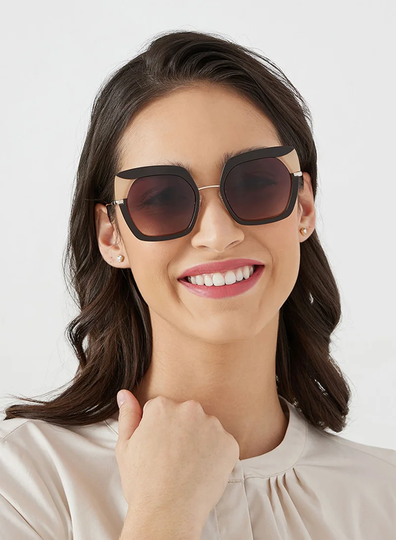 30Sundays Snazzy,Women Sunglasses, Cat Eye Sunglasses, UV Protection: UV400 (Brown,Brown)