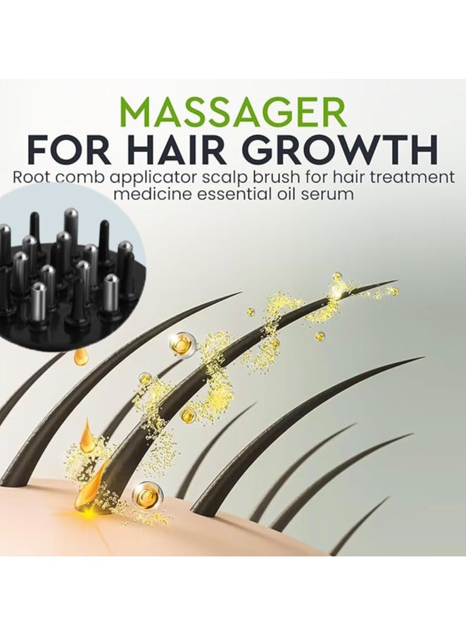 Hair Oil Applicator for Hair Regrowth Treatment - Scalp Massager Minoxidil Applicator Kit - 2 in 1 Scalp Comb Hair Oil Bottle and Hair Brush for Hair Loss Oil Neo Hair Growth Serum（green) - Image 5