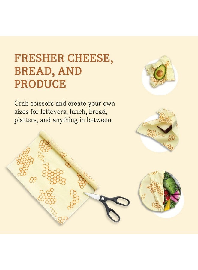 Bee's Wrap Bee's Wrap Reusable Beeswax Food Wraps Made in the USA, Eco Friendly Beeswax Wraps for Food, Sustainable Organic Cotton Wraps, XXL Cut To Size Wax Paper Roll, Honeycomb  - Image 3