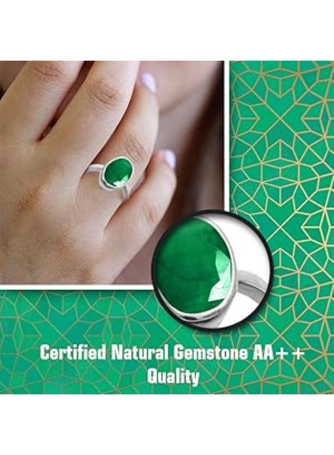 Sidharth Gems 9.25 Ratti Brazilian Emerald Panna Original Gemstone Certified Natural Gemstone AA++ Quality Ring For Men(one size) - Image 2