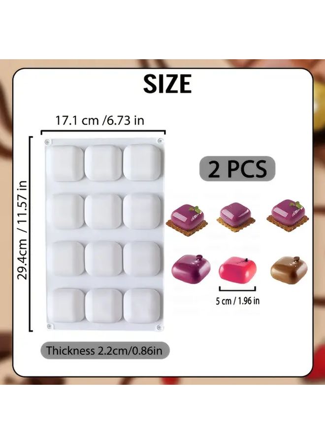 1pc Square Silicone Baking Mold 12 Cavity Nonstick Reusable For Mousse Cake Soap Bread Chocolate - Image 4
