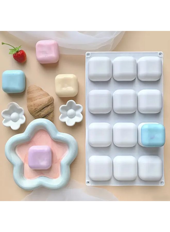 1pc Square Silicone Baking Mold 12 Cavity Nonstick Reusable For Mousse Cake Soap Bread Chocolate - Image 5