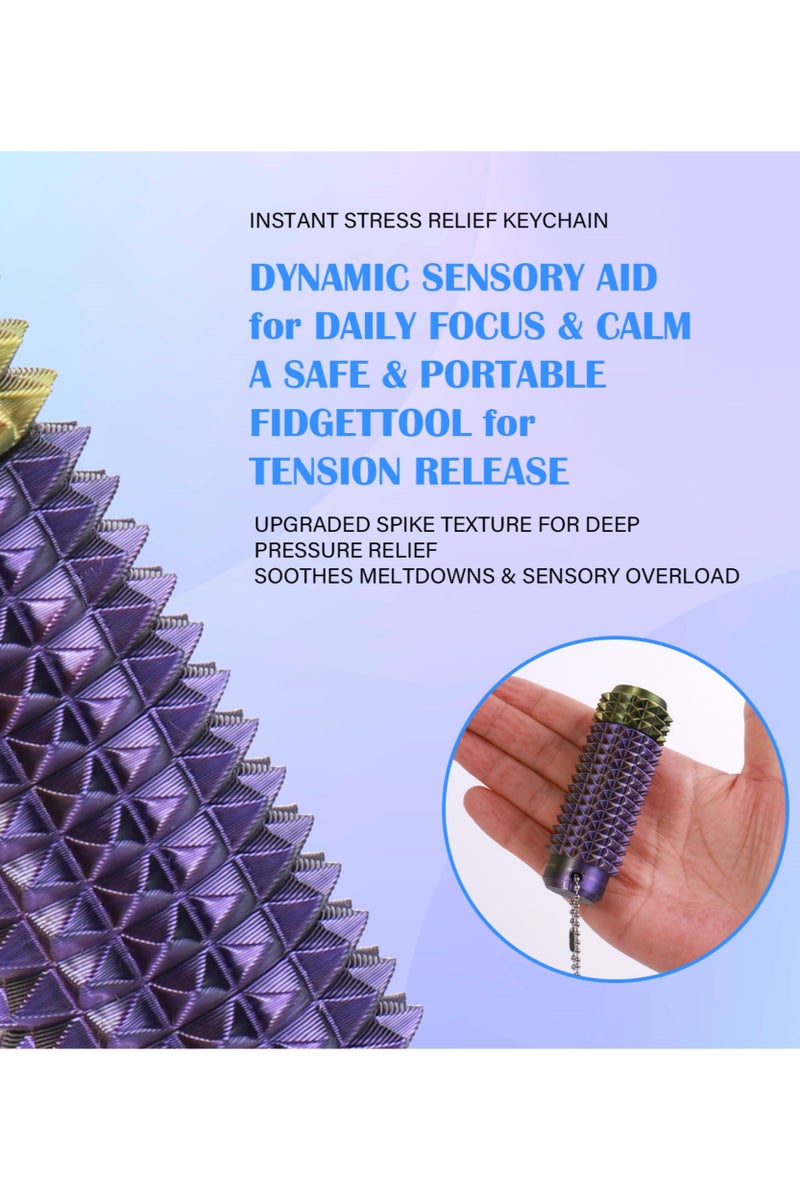 Spinners Grippies,2-in-1 Design of Little Ouchies Pain Stimming Fidget Toy with Keychain,Spiky Toys Stress Relief for Adults - Image 5