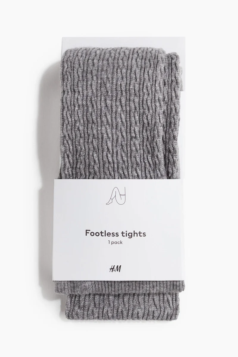 H&M Cable-knit footless tights