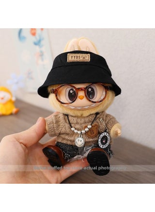 LABOBU Sitting Party Doll Coat Rab Bub Macaron 2nd Generation Sitting Vinyl Doll Clothes Replacement Dress-Specifications:Suitable For Pendant First Generation And Second Generation-Color:Trendy Up And Continue Writing + Black Fisherman Hat + Leopard Print Glasses + Brown Uniform Shoes (doll Not Included) - pzsku/ZBCBB94977909CBC9B1CDZ/45/1745465019/619b4a06-5e57-4a7f-8cf2-92307db2fbc4