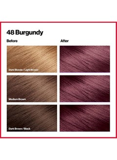 Revlon Colorsilk Beautiful Color Permanent Hair Color with 3D Gel Technology Keratin 100 Gray Coverage Hair Dye, 48 Burgundy, 1 Count  - Image 2