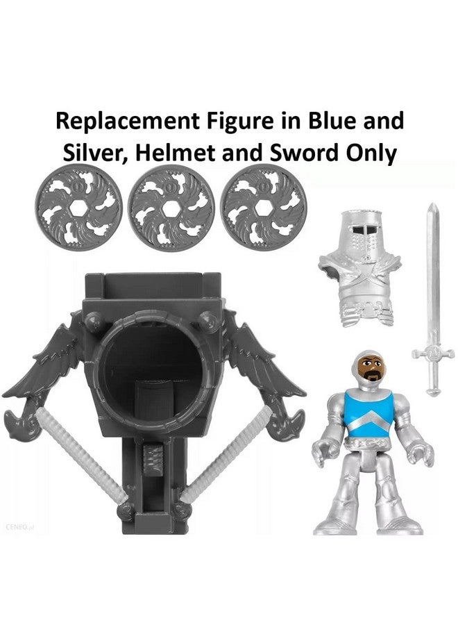 Imaginext Replacement Parts for Fisher-Price Clobbering Crossbow Playset - HCG67 ~ Replacement Figure in Blue and Silver, Helmet and Sword - Image 5