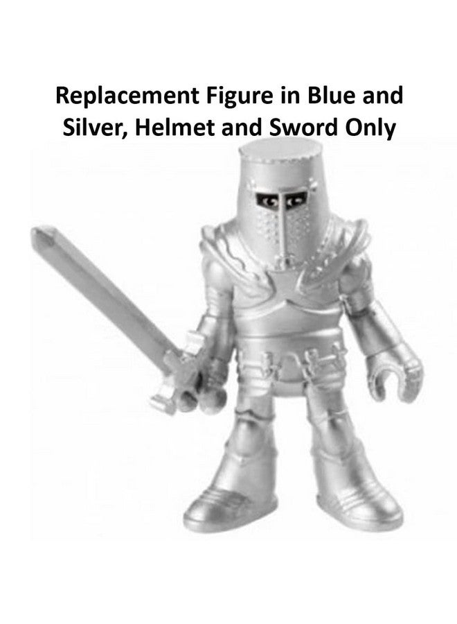 Imaginext Replacement Parts for Fisher-Price Clobbering Crossbow Playset - HCG67 ~ Replacement Figure in Blue and Silver, Helmet and Sword - Image 3