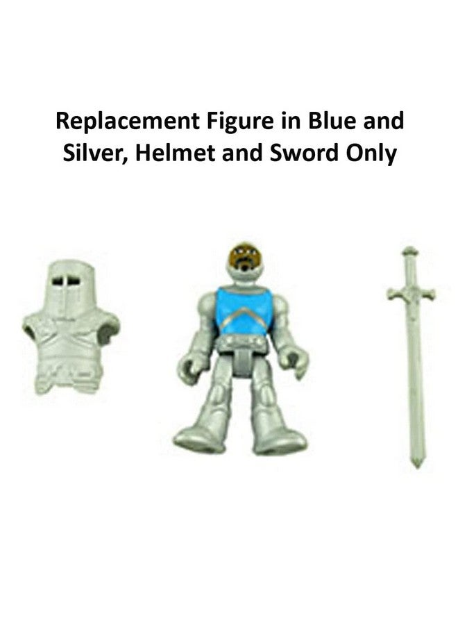 Imaginext Replacement Parts for Fisher-Price Clobbering Crossbow Playset - HCG67 ~ Replacement Figure in Blue and Silver, Helmet and Sword - Image 2