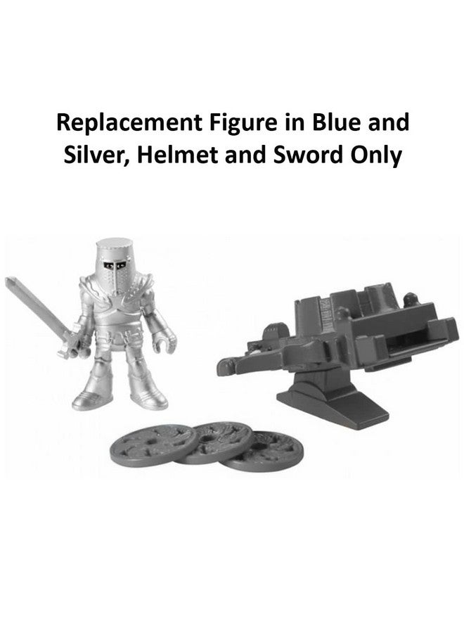 Imaginext Replacement Parts for Fisher-Price Clobbering Crossbow Playset - HCG67 ~ Replacement Figure in Blue and Silver, Helmet and Sword - Image 4