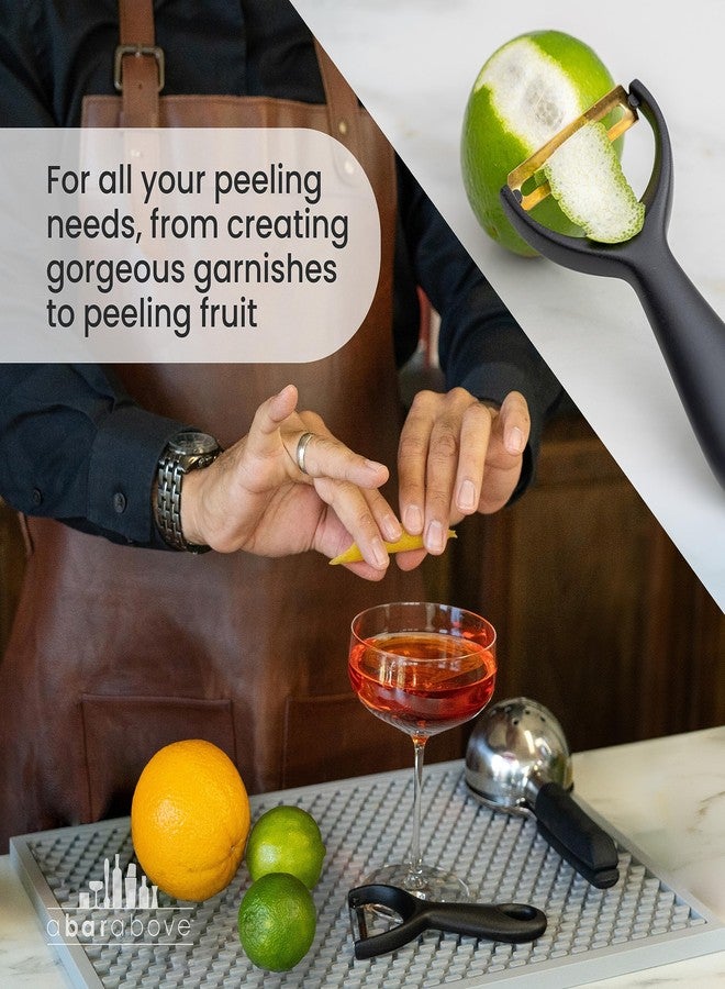 A Bar Above Gold Citrus Peeler, Stainless Steel Fruit Peeler for Garnishes, Cocktail Twists, Comfortable Grip Peeling Tool for Oranges, Lemons, Limes, Bartender Accessory, Kitchen Essentials, Silver - Image 3